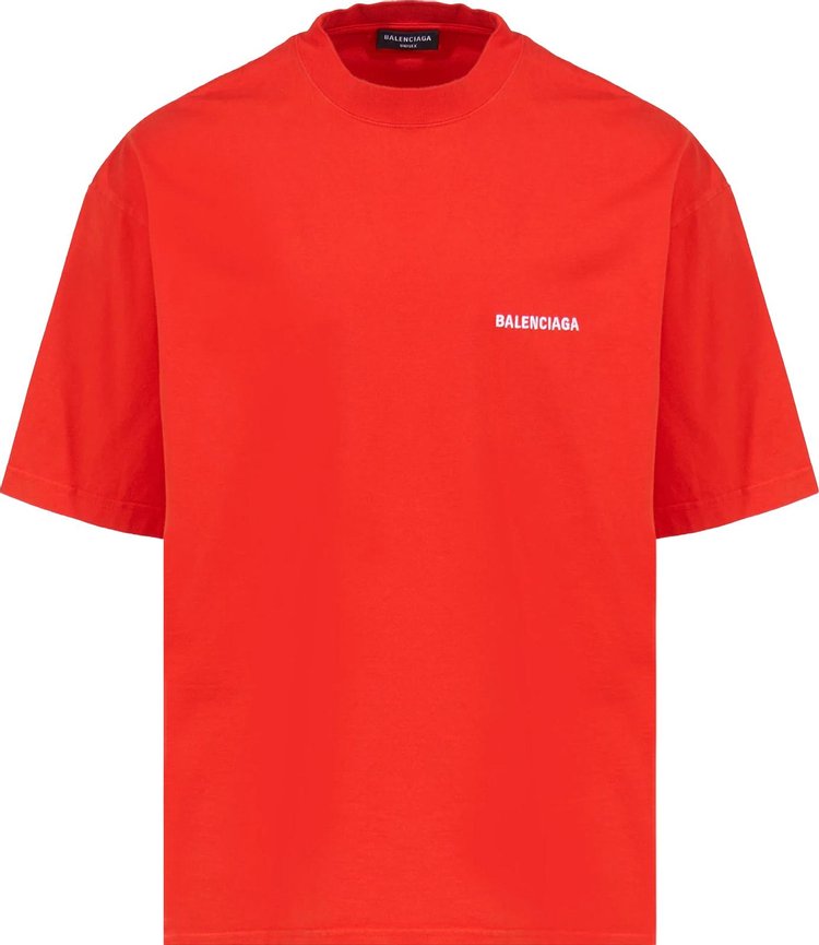 Balenciaga Medium Fit T-Shirt 'Bright Red/White'