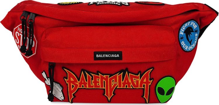 Balenciaga Explorer Belt Bag With Animation Patches 'Red'
