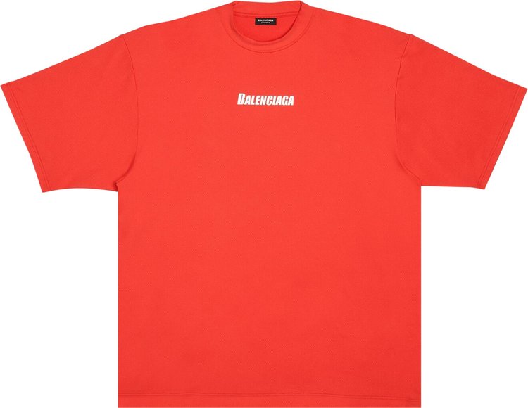 Balenciaga Technical Mesh Swim T-Shirt 'Red'