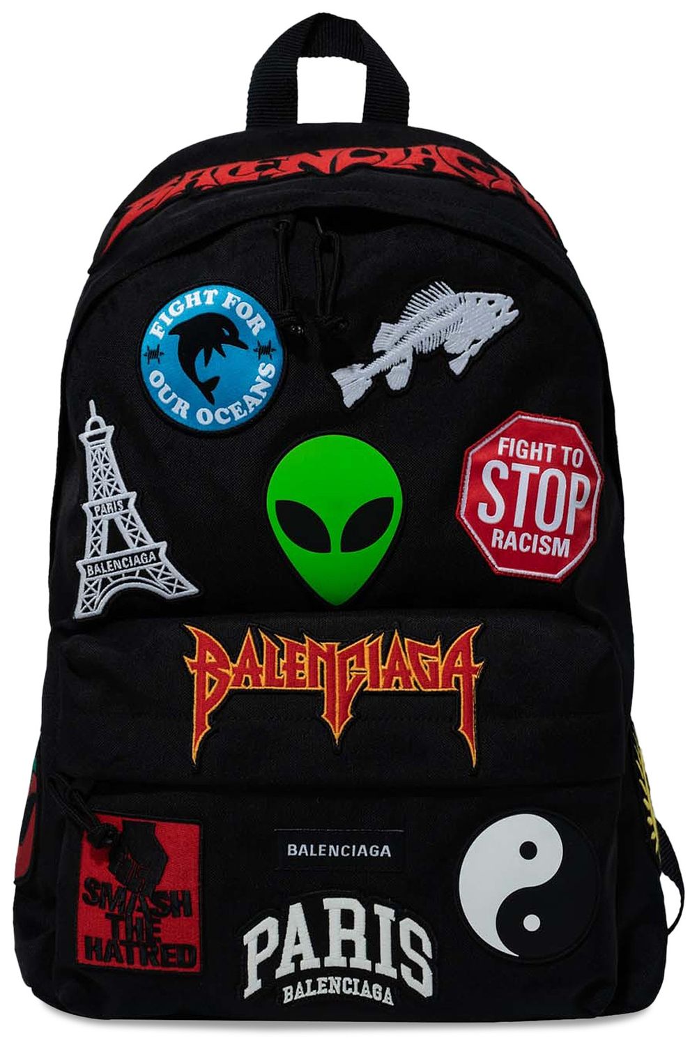 Buy Balenciaga Explorer Backpack With Animation Patches 'Black