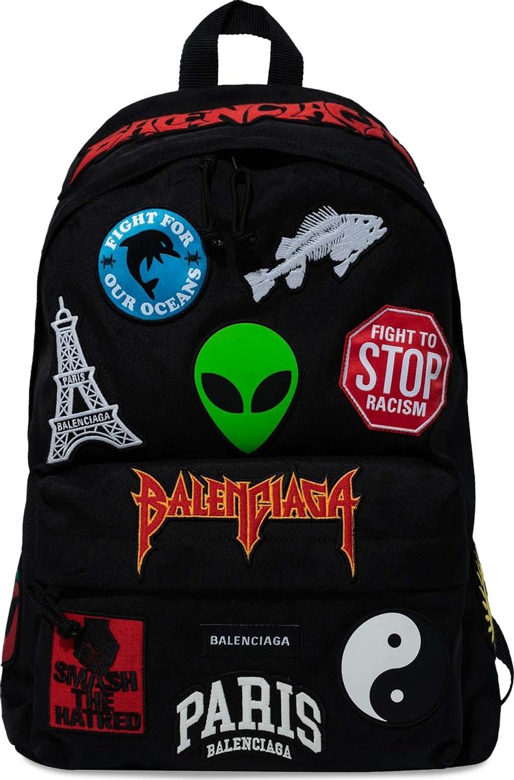 Balenciaga Explorer Backpack With Animation Patches 'Black'
