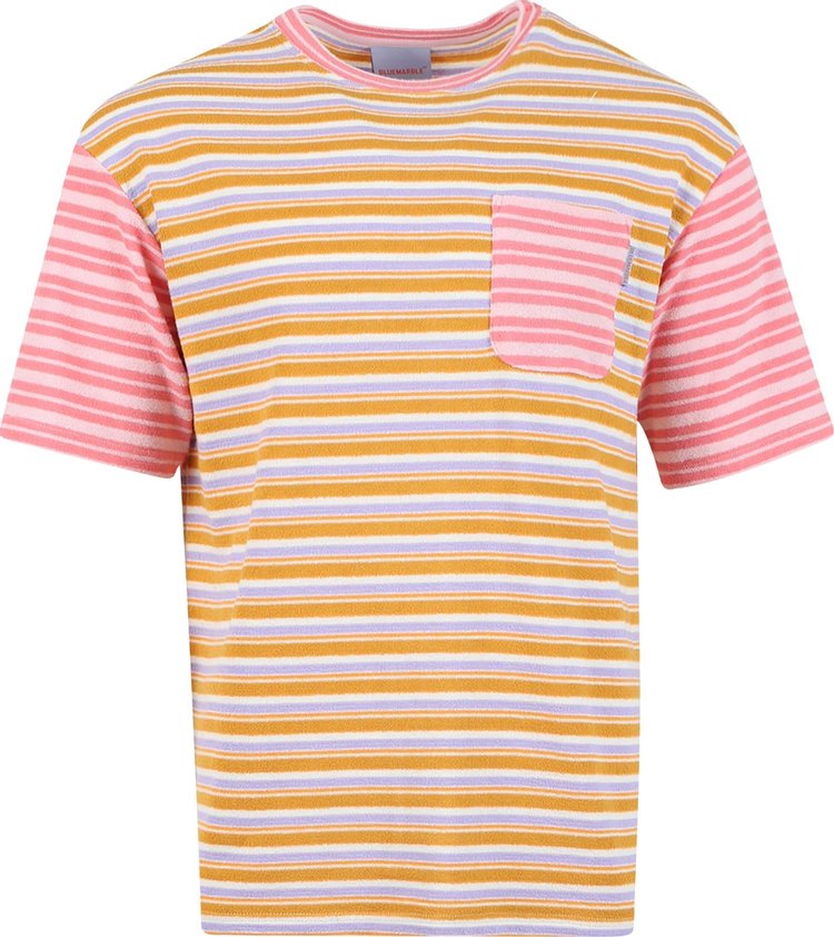 BLUEMARBLE Striped Pocket T-Shirt 'Pink/Yellow/Purple'