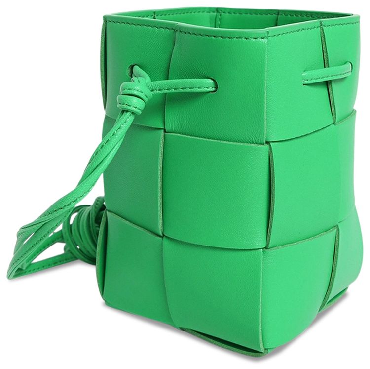 Bottega Veneta Mini Crossbody Bucket Bag ParakeetGold