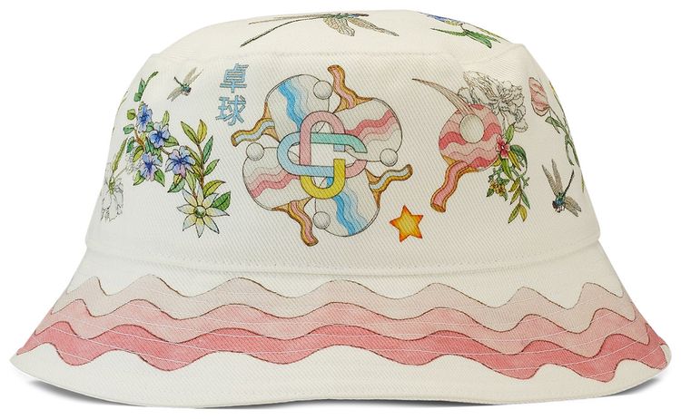 Casablanca Printed Denim Bucket Hat Ping Pong Fleurie Jour