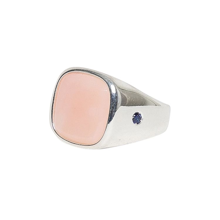 Hatton Labs Pink Opal Signet Ring Solid Sterling Silver