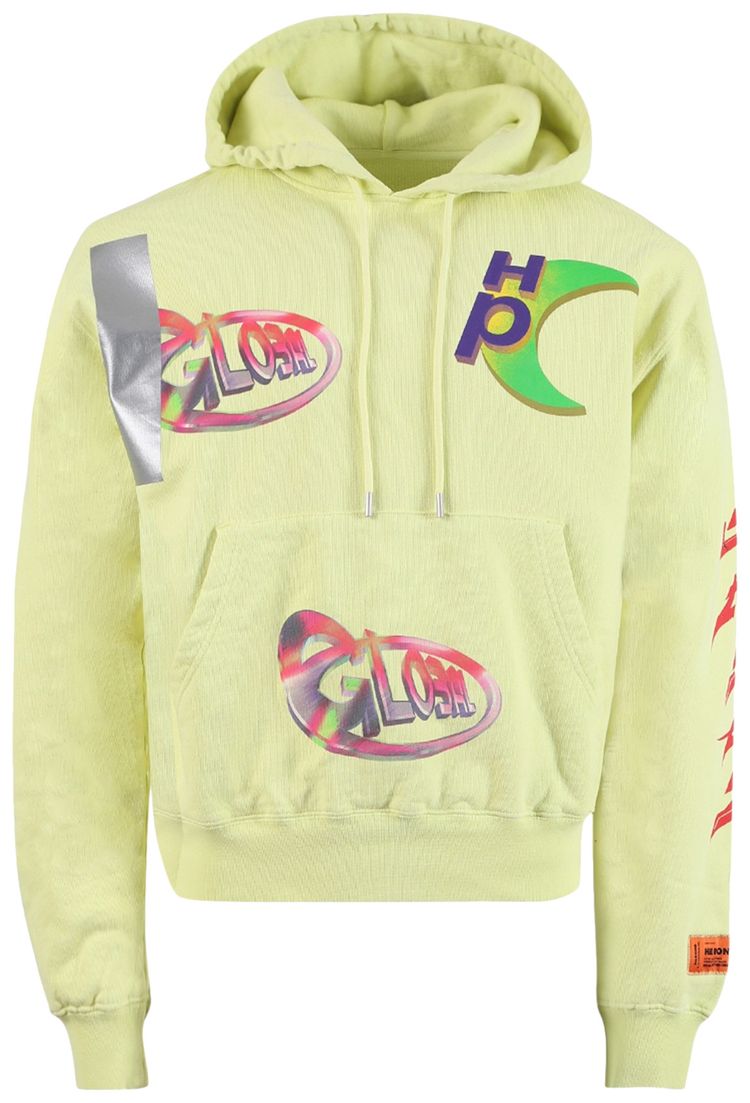 Heron Preston Hoodie Global Collage Lemon YellowBlue