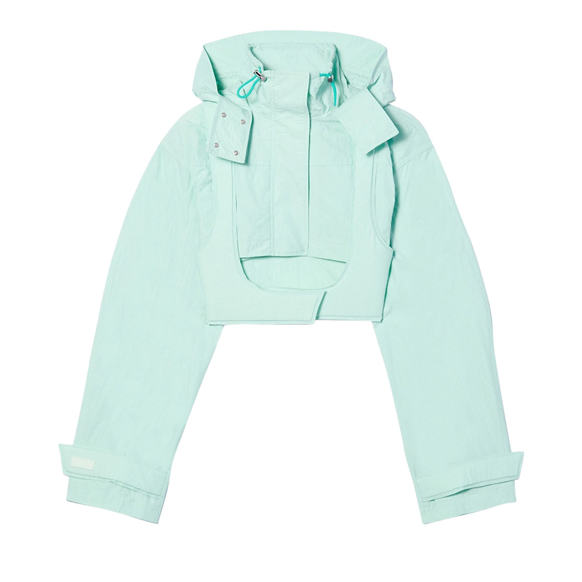 ★JACQUEMUS★ La Parka Raffia Crop Jacket Beige 231CO0241332 Jacquemus La Parka Raphia Cropped Parka Jacket In Neutral