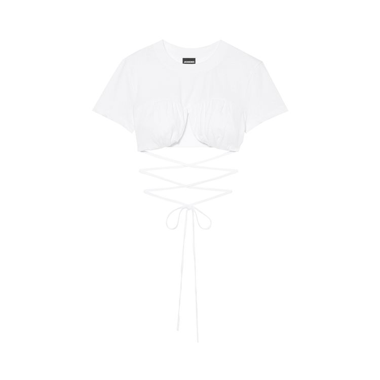Jacquemus Le T Shirt Baci Crop Top White