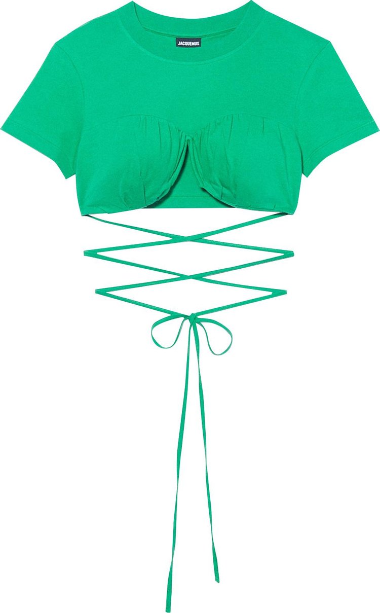Jacquemus Le T-Shirt Baci Crop Top 'Green'