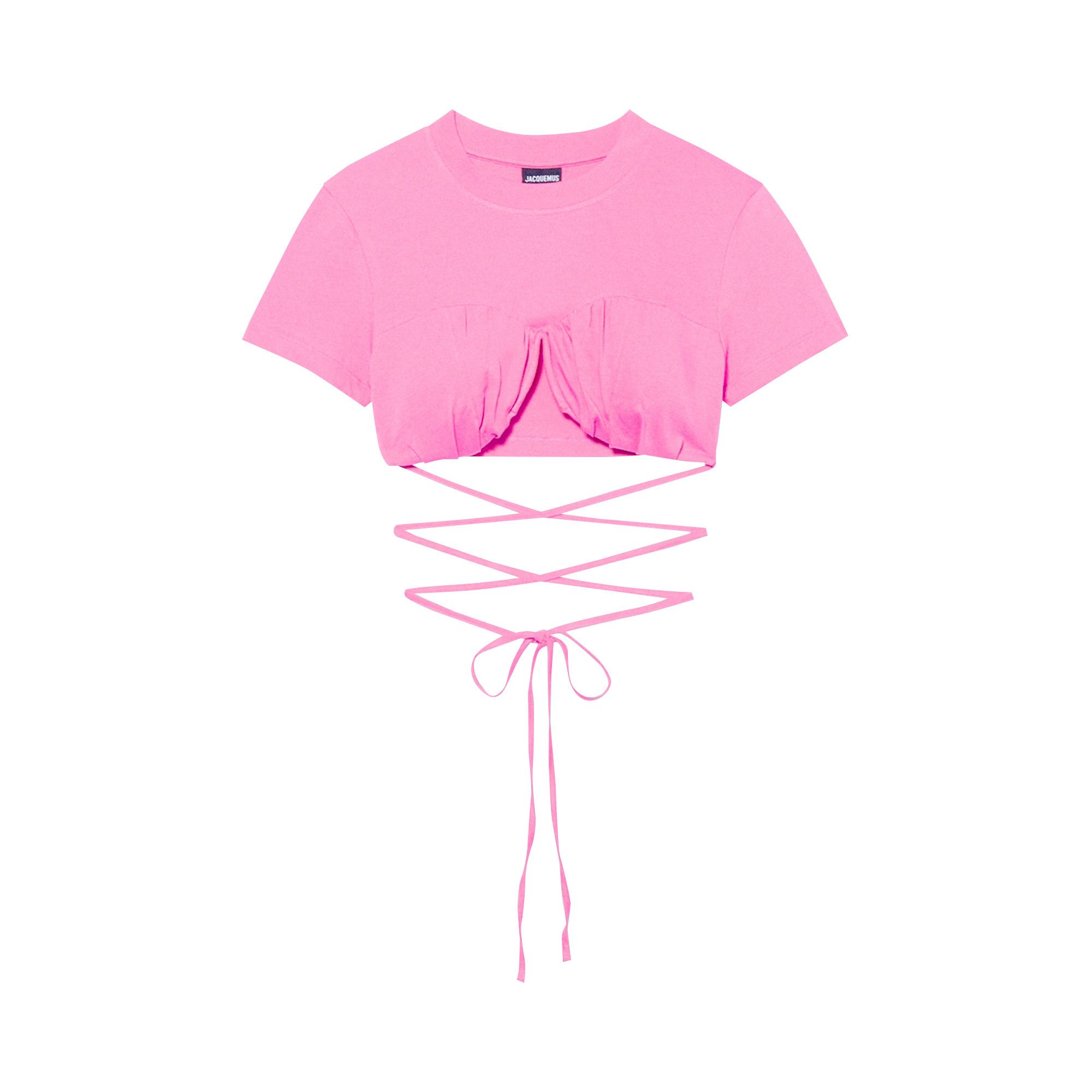 Buy Jacquemus Le T-Shirt Baci Crop Top 'Dark Pink