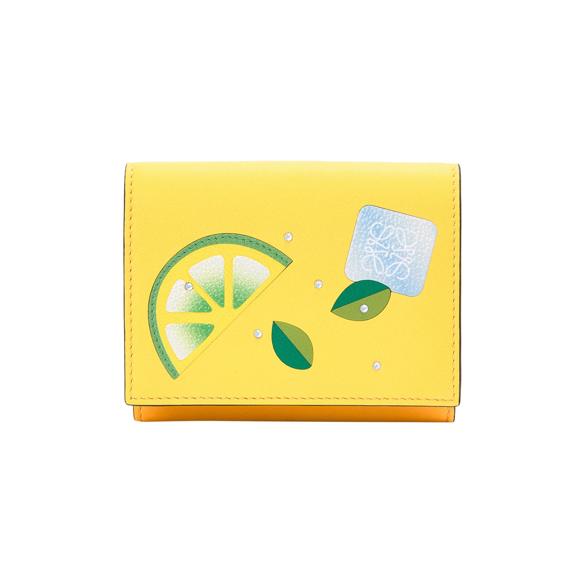 Buy Loewe Cocktail Trifold Wallet 'Lemon/Tan' - C643TR2X13