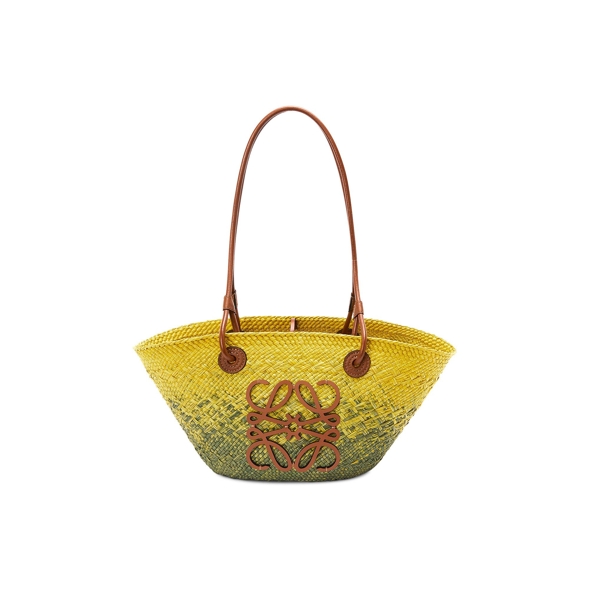 【LOEWE】Small Anagram Basket bag Small Anagram Basket bag in iraca palm and calfskin Red - LOEWE
