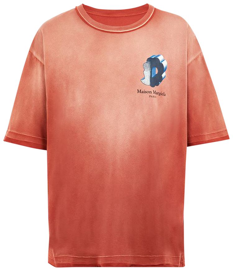 Maison Margiela Log Tee Dusty Brick Red