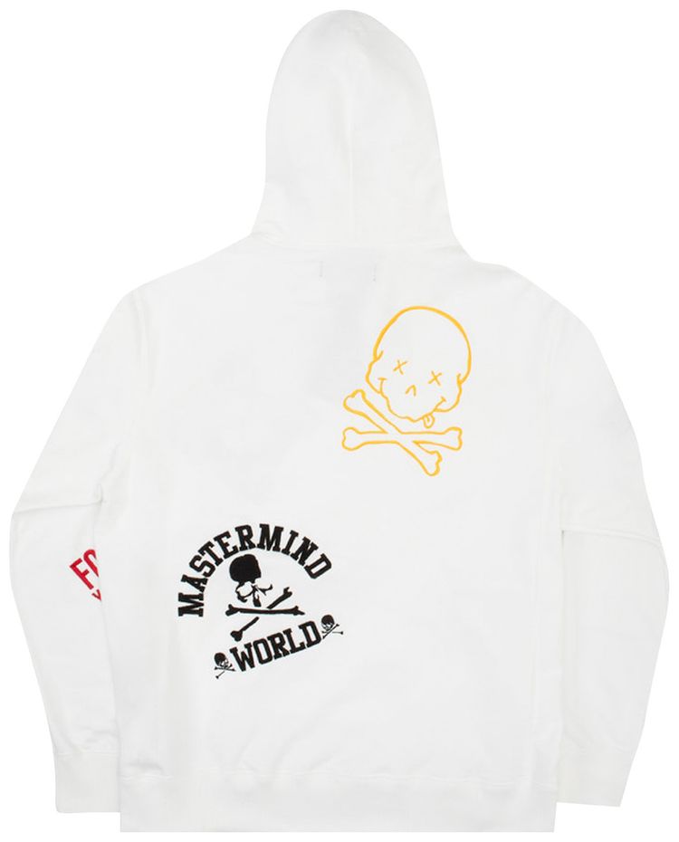 Mastermind World All Over Embroidered Hoodie Top Grey