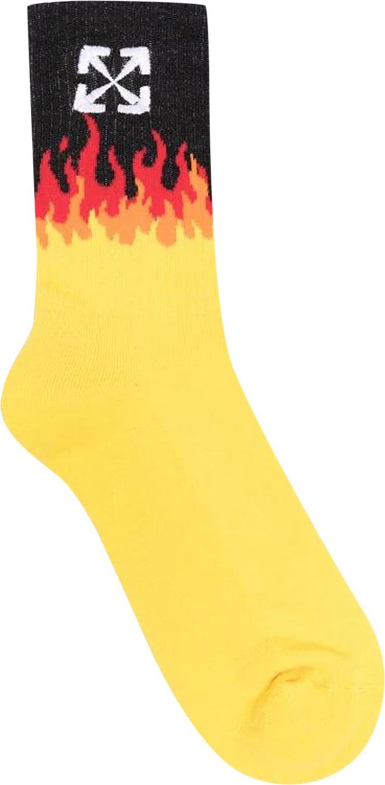 Off-White Flames Socks 'Yellow/White'
