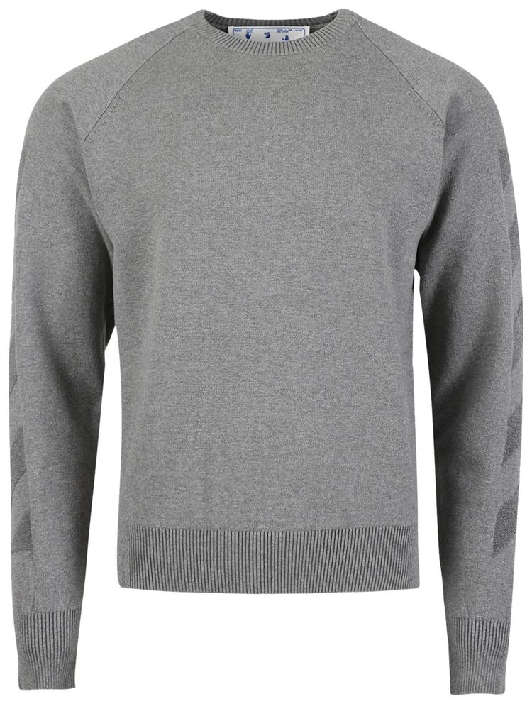 Off White Diag Sweat It Knit Crewneck MediumGrey