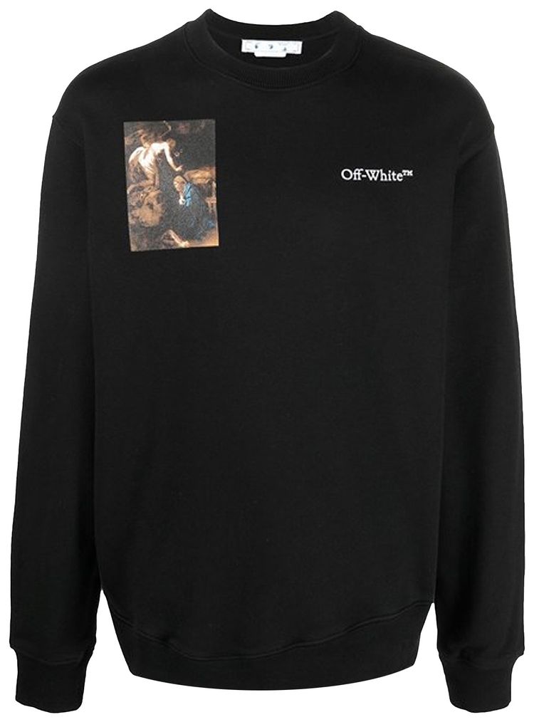 Off White Caravaggio Lute Slim Crewneck BlackWhite