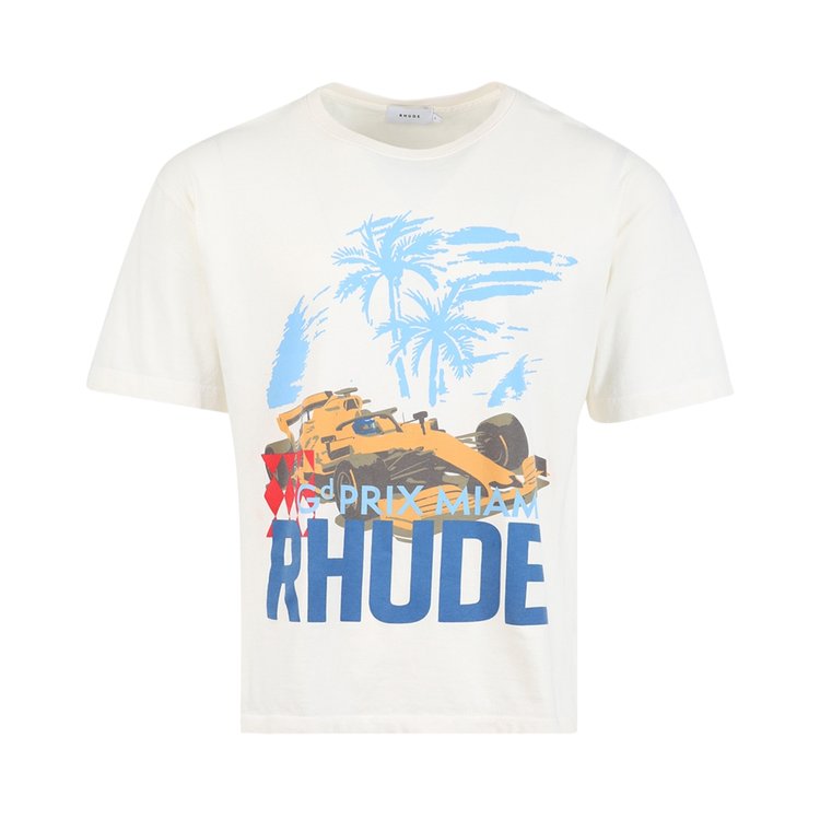 Buy Rhude Miami Grand Prix Tee 'Vintage White' - FW22TT22012611 | GOAT