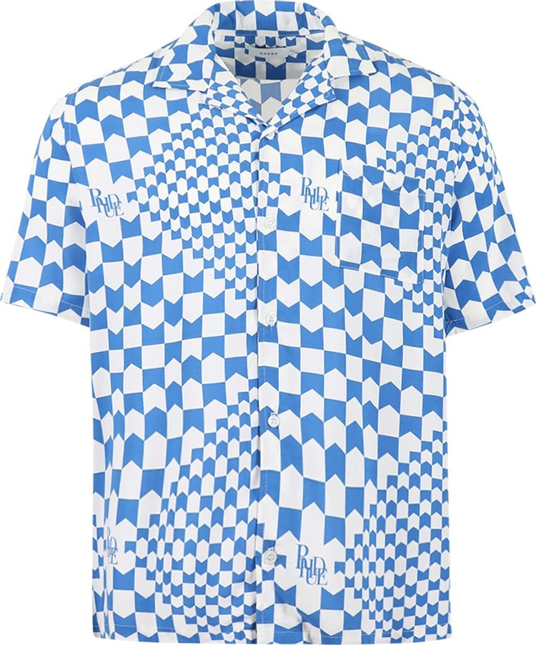 Rhude Racing Checker Button Up 'Blue/White'