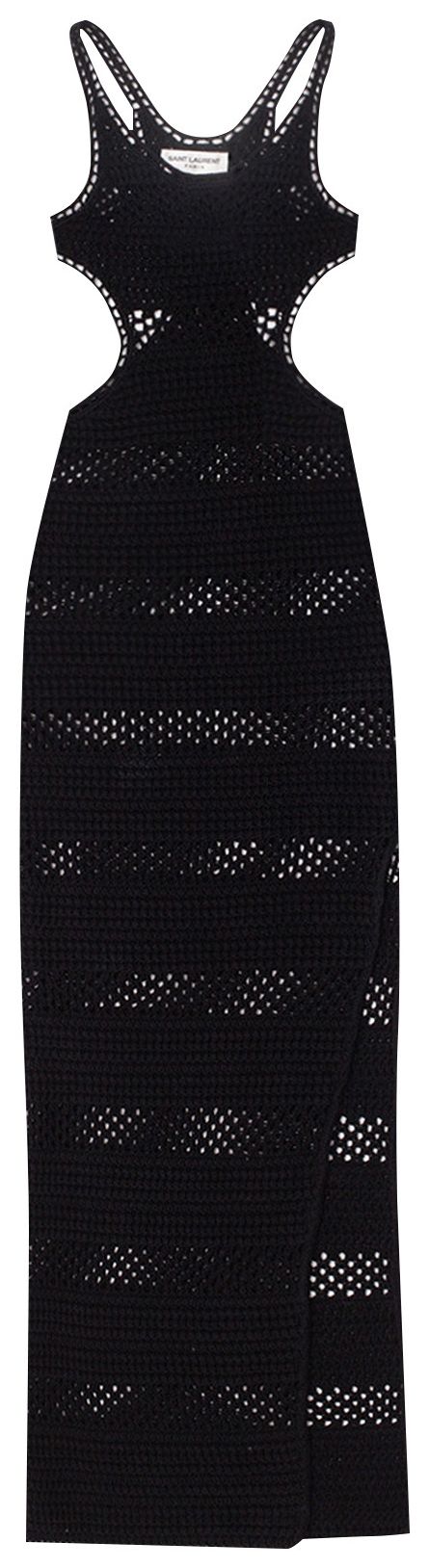 Saint Laurent Long Cut Out Dress Noir