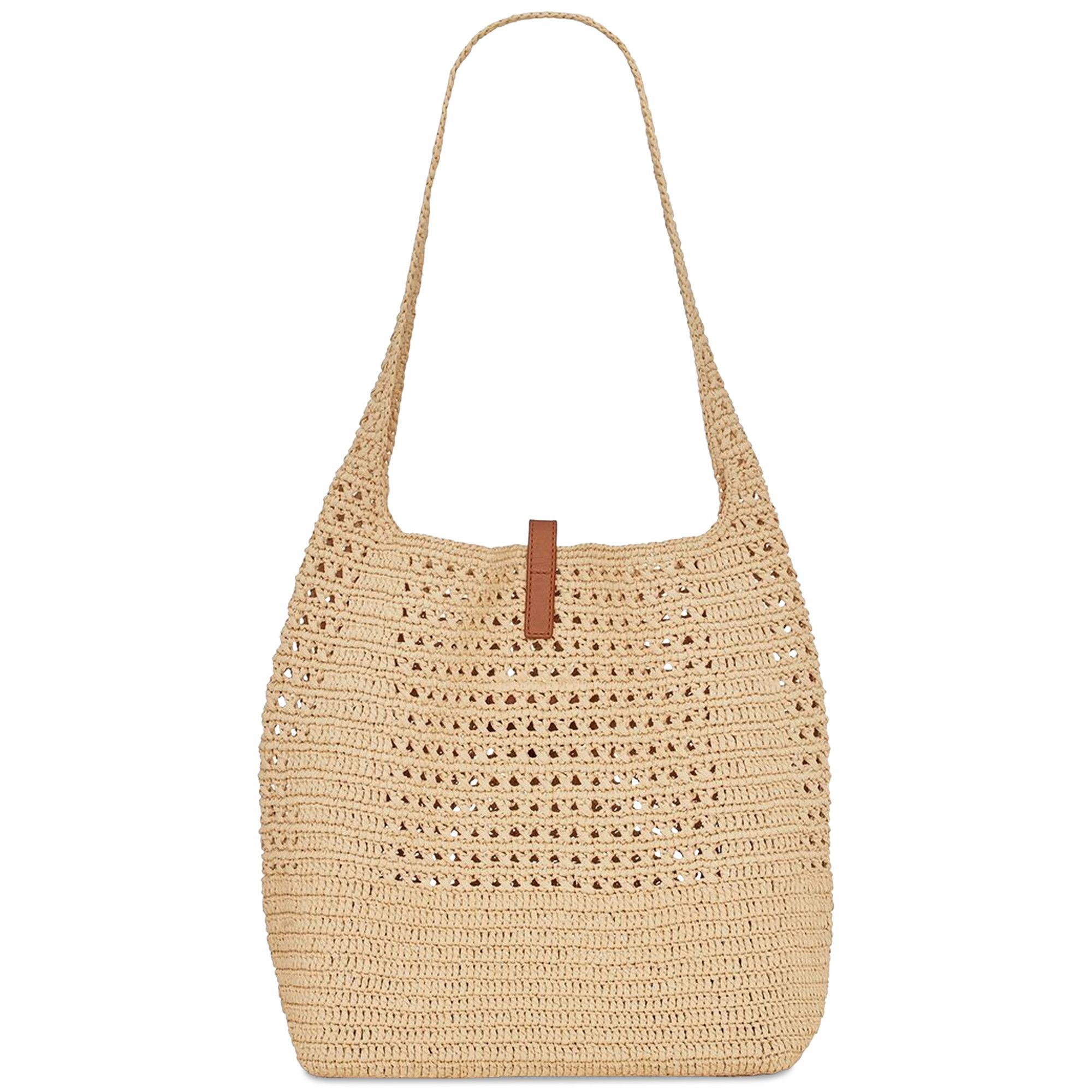 バッグ・カバンその他 Saint Laurent 690941 GAAAR Saint Laurent YSL Fantaisie Raffia Crochet Hobo - Natural – Kith