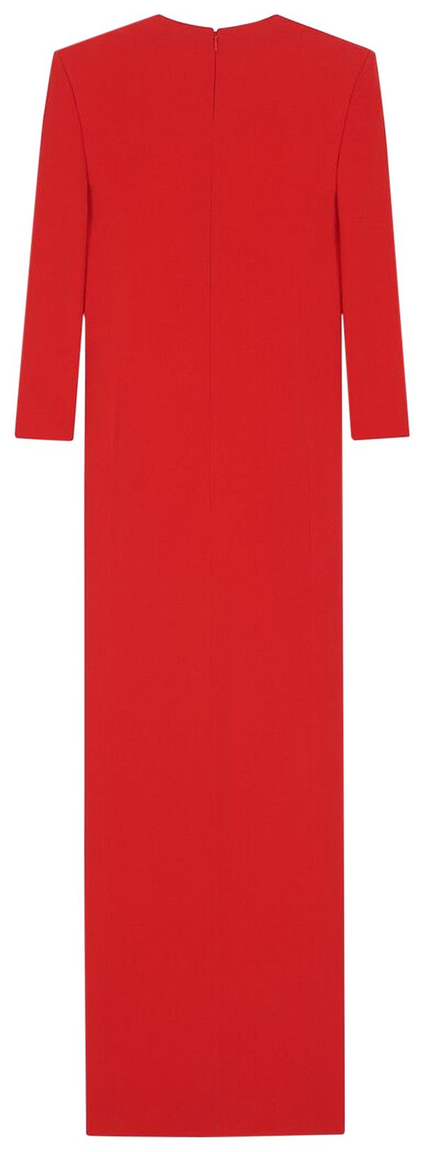 Saint Laurent Long Sleeve Maxi Dress Rouge