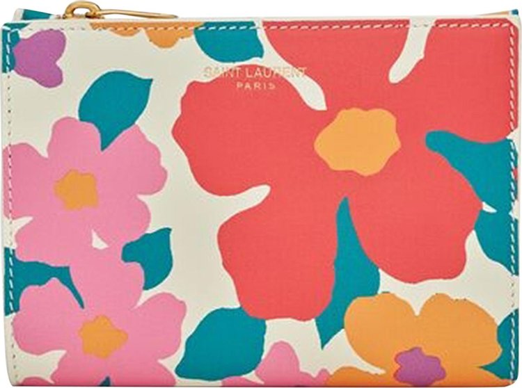 Saint Laurent Floral Bi Fold Wallet 'Multicolor'