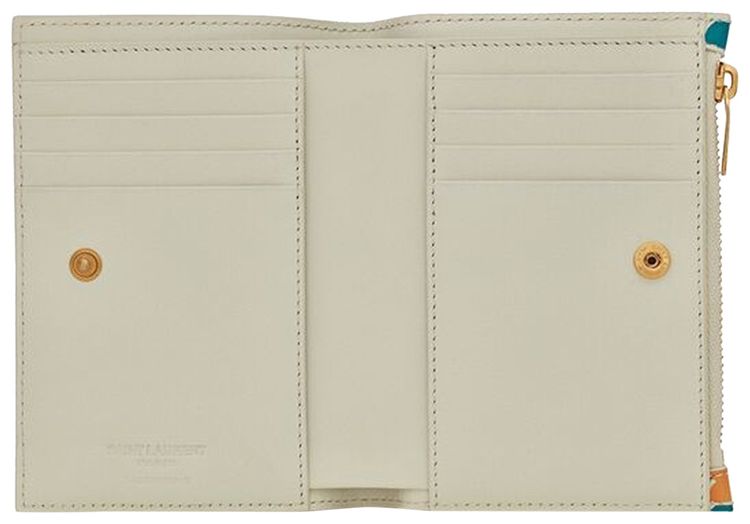 Saint Laurent Floral Bi Fold Wallet Multicolor