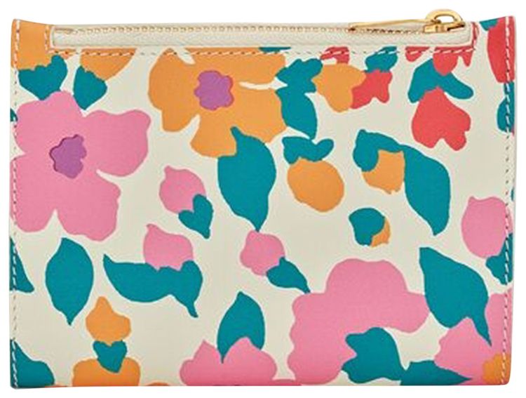 Saint Laurent Floral Bi Fold Wallet Multicolor
