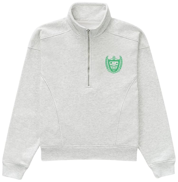Sporty  Rich Beverly Hills Quarter Zip Heather GreyGreen
