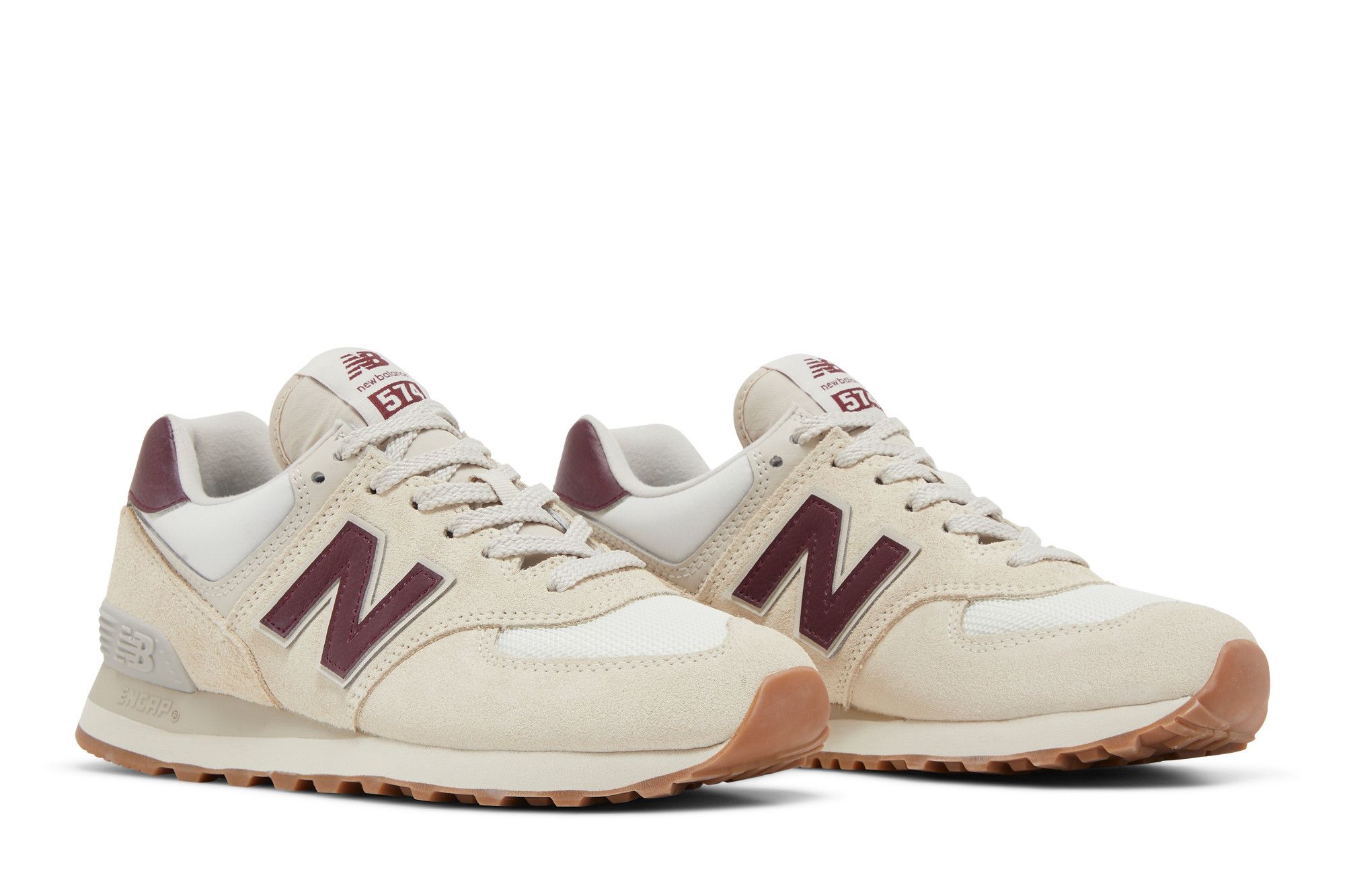 スニーカー New Balance Women's 574v2 Moonbeam with nb burgundy WMNS) New Balance 574v2 'Moonbeam Burgundy' WL574RCF