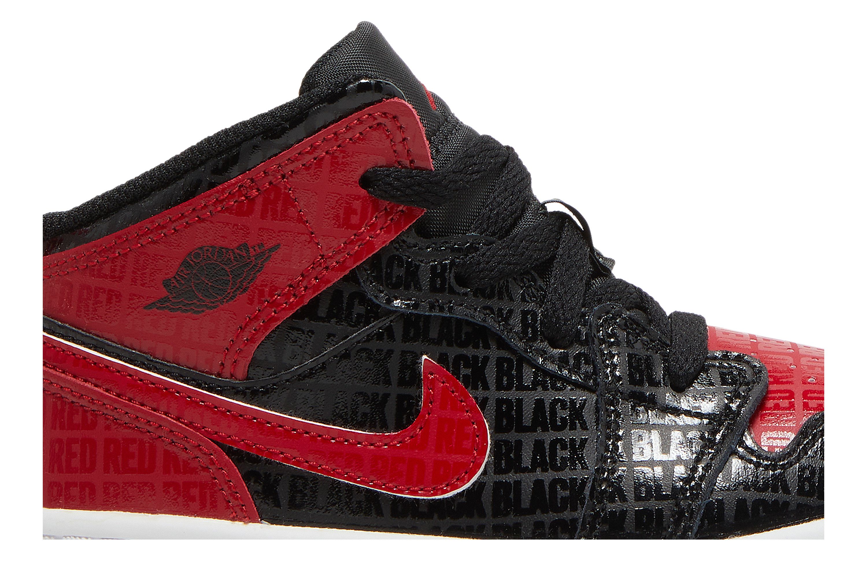 Size 2.0 Air Jordan 1 Mid SS TD Black Red Bred