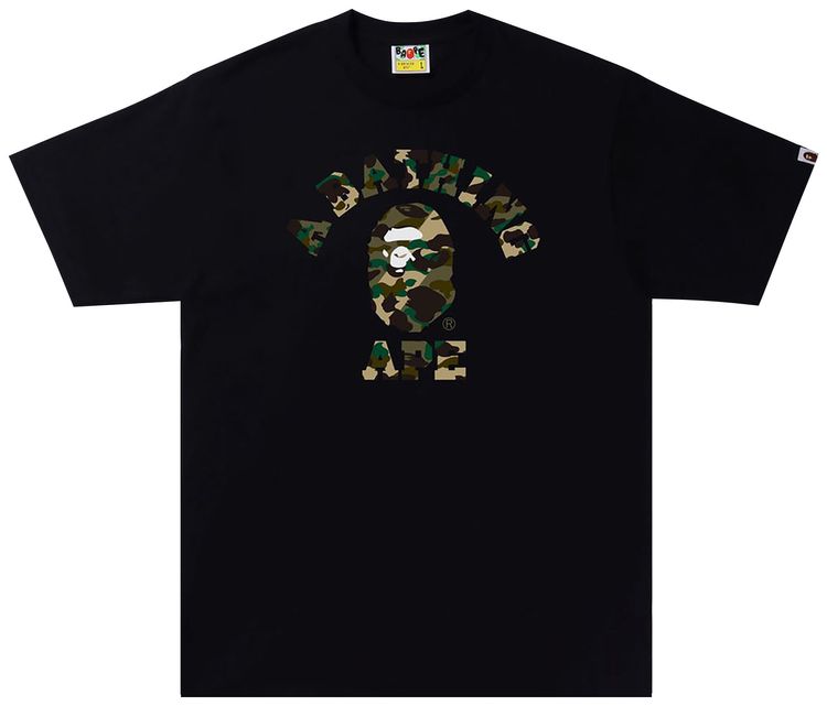 BAPE 1st Camo Crazy College Tee Black