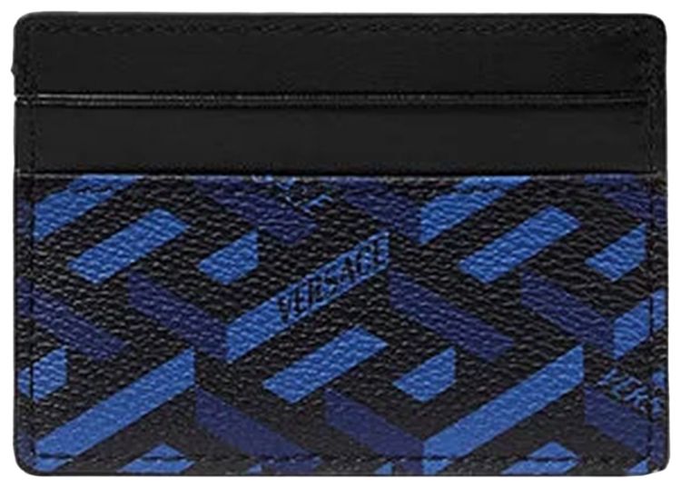 Versace La Greca Signature Card Holder BlackBlue