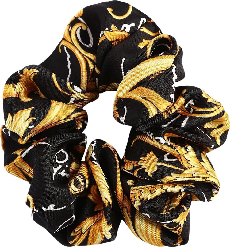 Versace Baroque Silk Scrunchie 'Black/Gold'