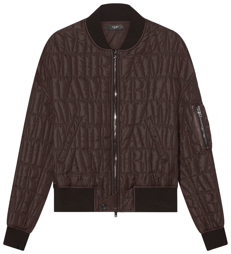 Amiri Quilted Down Bomber Brown