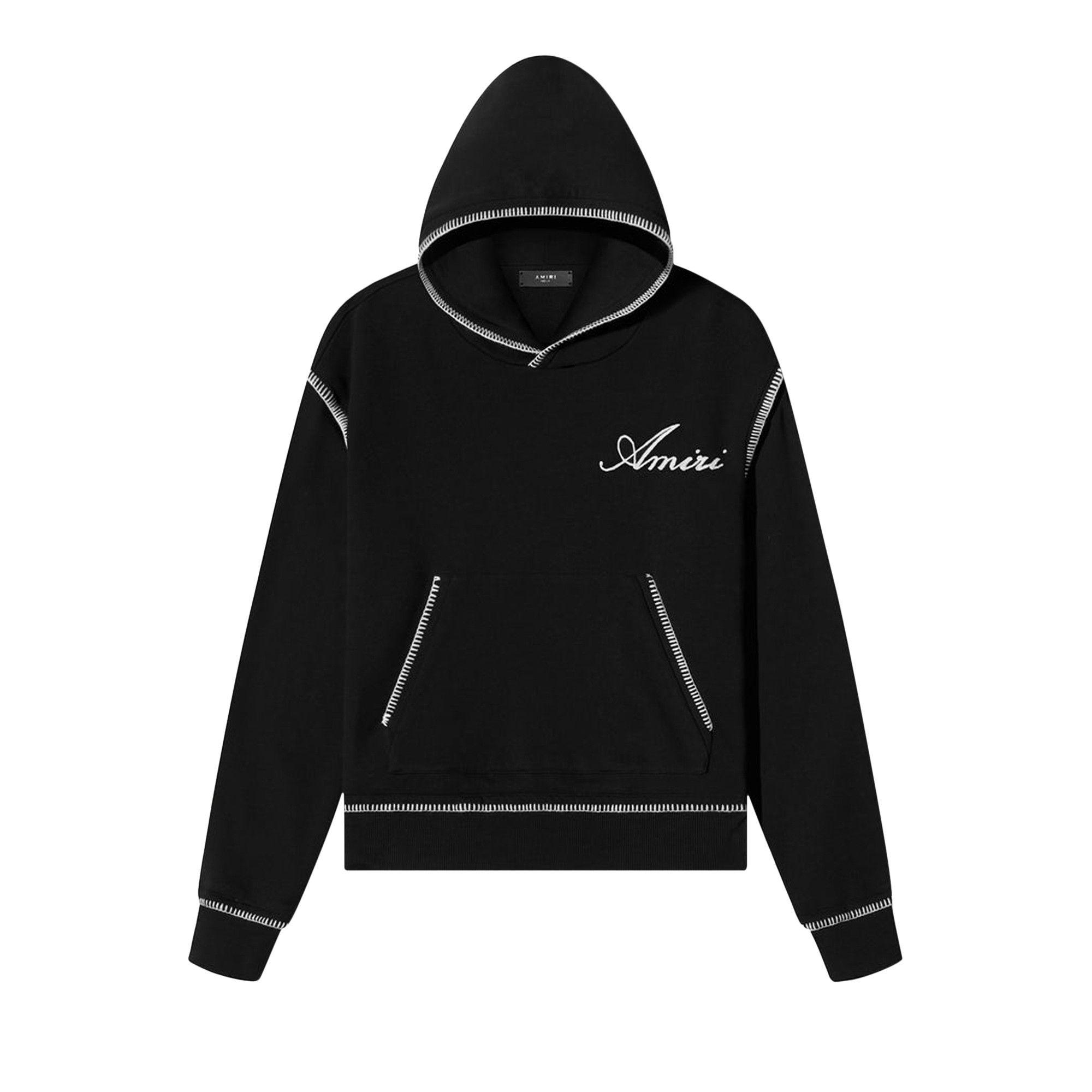 Buy Amiri Stitch Logo Hoodie 'Black' - SS22MJH002 001 BLAC | GOAT