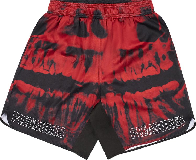 Pleasures Teeth Workout Shorts Red