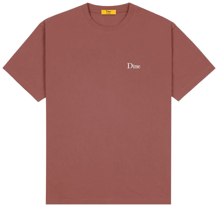 Dime Classic Small Logo T Shirt Washed Maroon