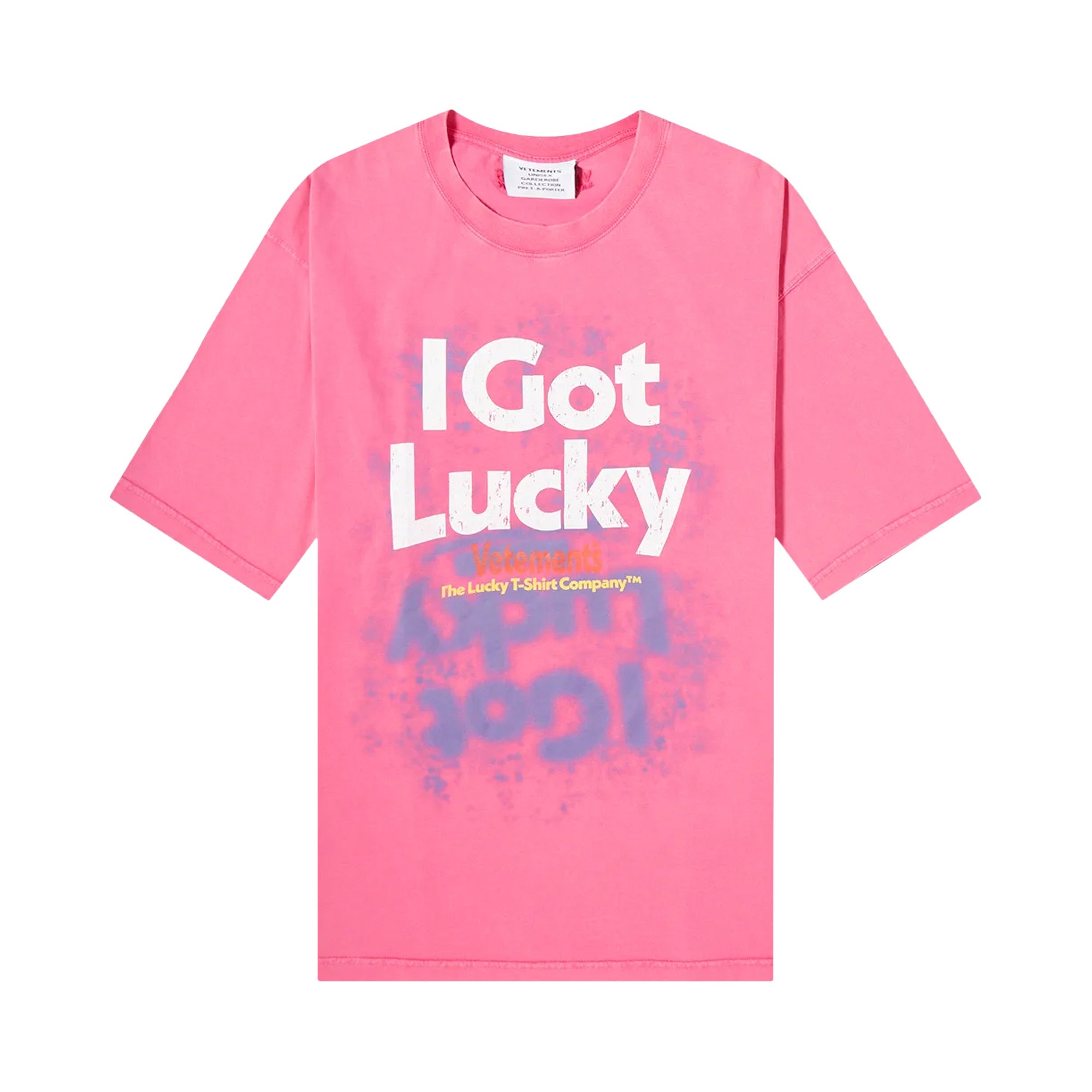 Buy Vetements I Got Lucky T-Shirt 'Washed Pink' - UA53TR590P WASH