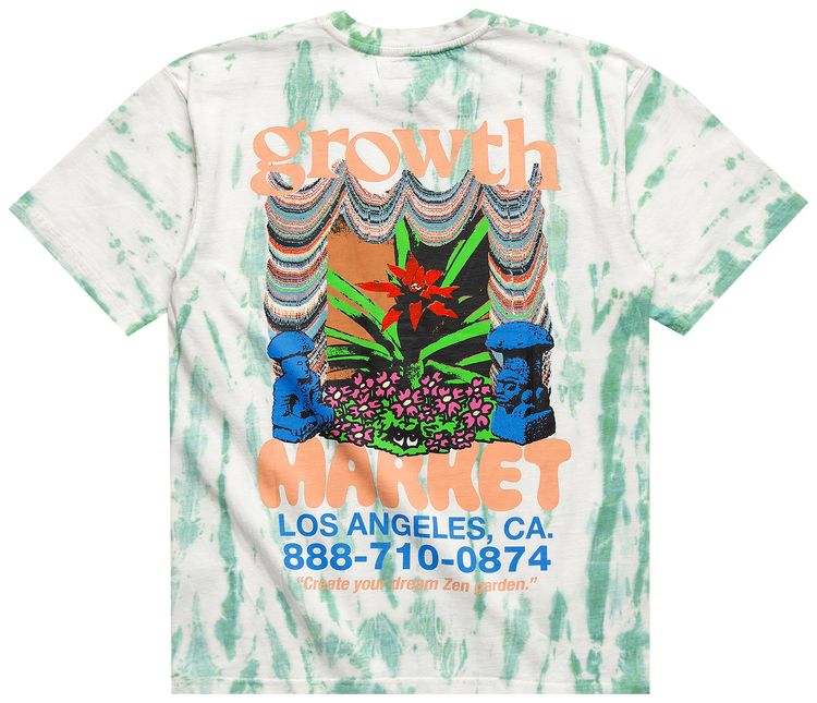 Market Growth Tie Dye Tee Green Stripe Tie Dye