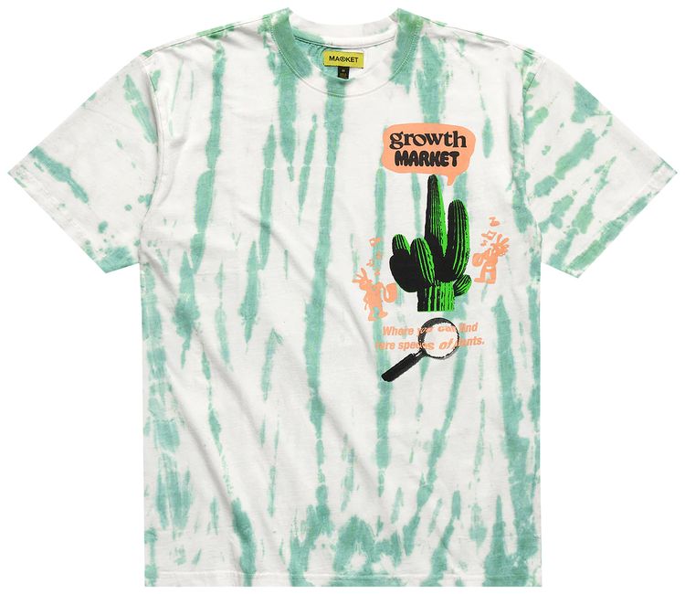 Market Growth Tie Dye Tee Green Stripe Tie Dye
