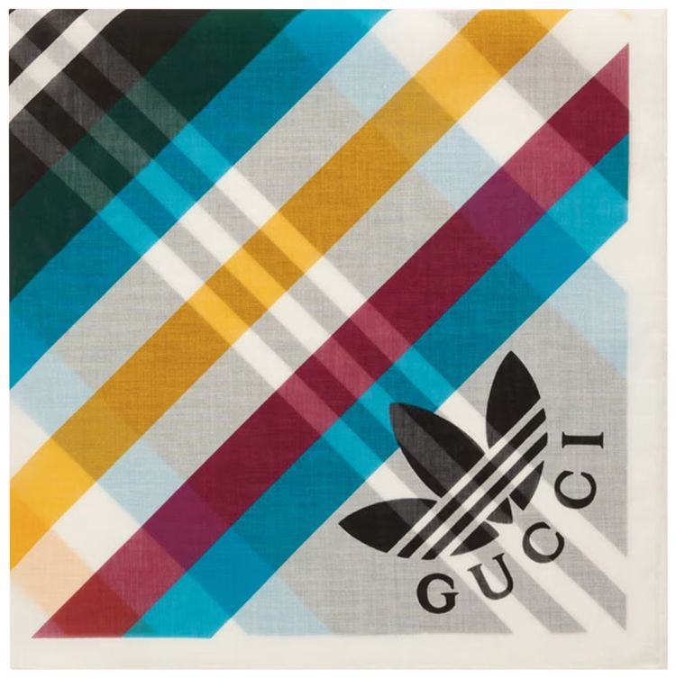 adidas x Gucci Stripe Print Cotton Scarf IvoryMulticolor