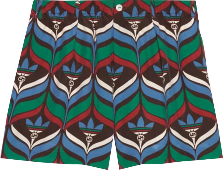 Gucci x adidas Trefoil Print Shorts 'Brown/Green'