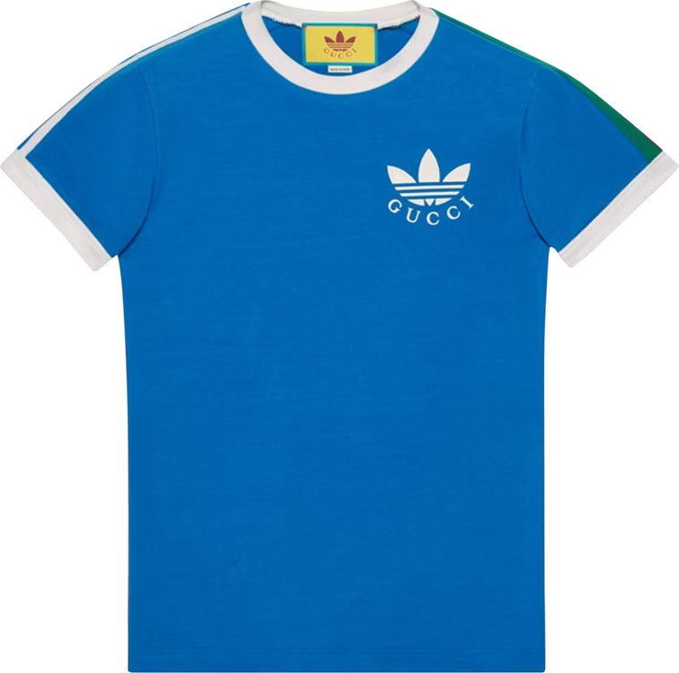 Buy adidas x Gucci Trefoil Print T-Shirt 'Blue' - 691637 XJEKL 4744 | GOAT