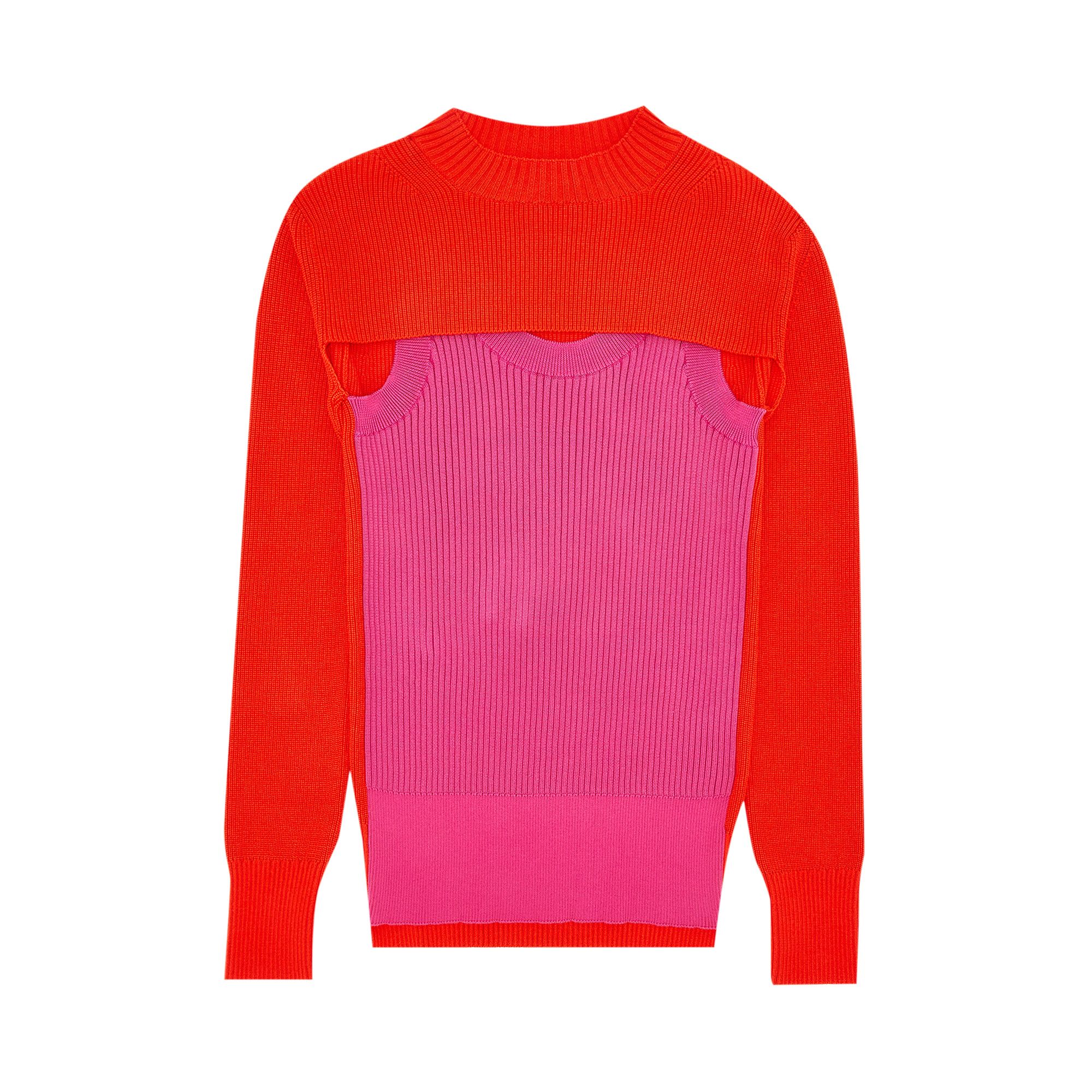 Buy Sacai Knit Pullover 'Orange/Pink' - 22 06077 860 | GOAT