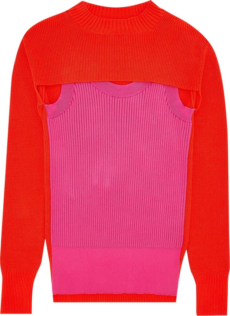 Sacai Knit Pullover 'Orange/Pink'