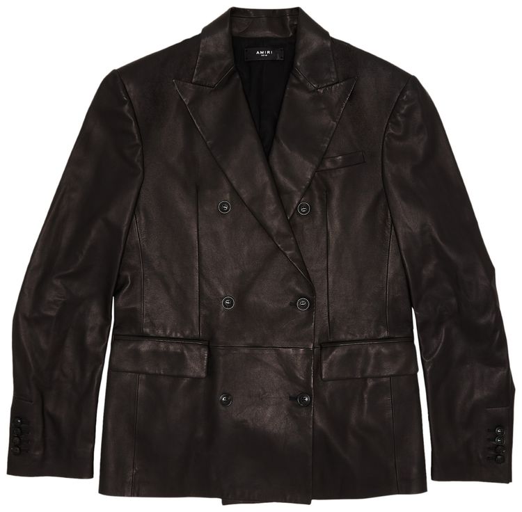 Amiri Oversized Leather Blazer Black