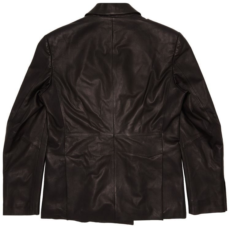Amiri Oversized Leather Blazer Black