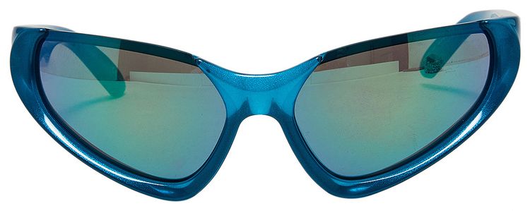NEW BALENCIAGA SUNGLASSES BB0202S 003 WOMEN OVERSIZED BLUE EYEWEAR $545 Balenciaga BB0202S 003 Unisex Blue Oversized Cat Eye  main image 4